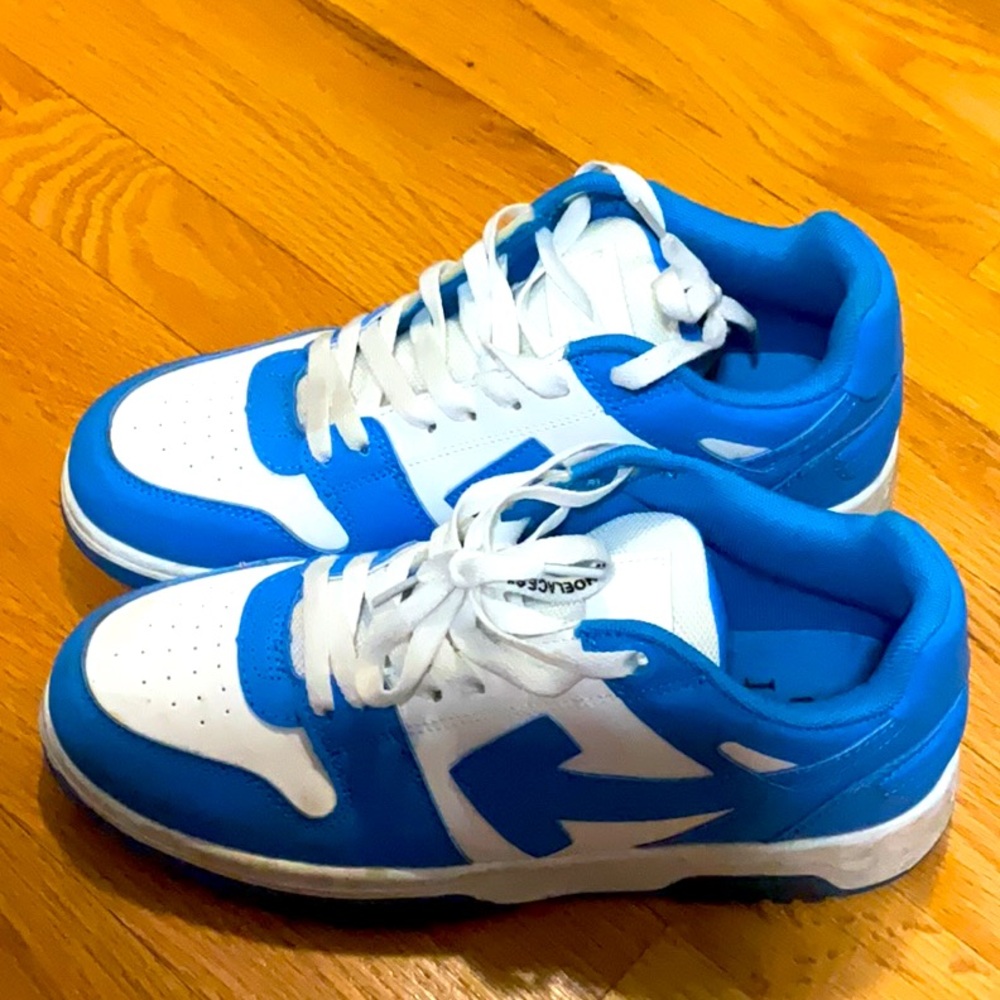 OFF-WHITE Out Of Office OOO Low Tops White Blue.